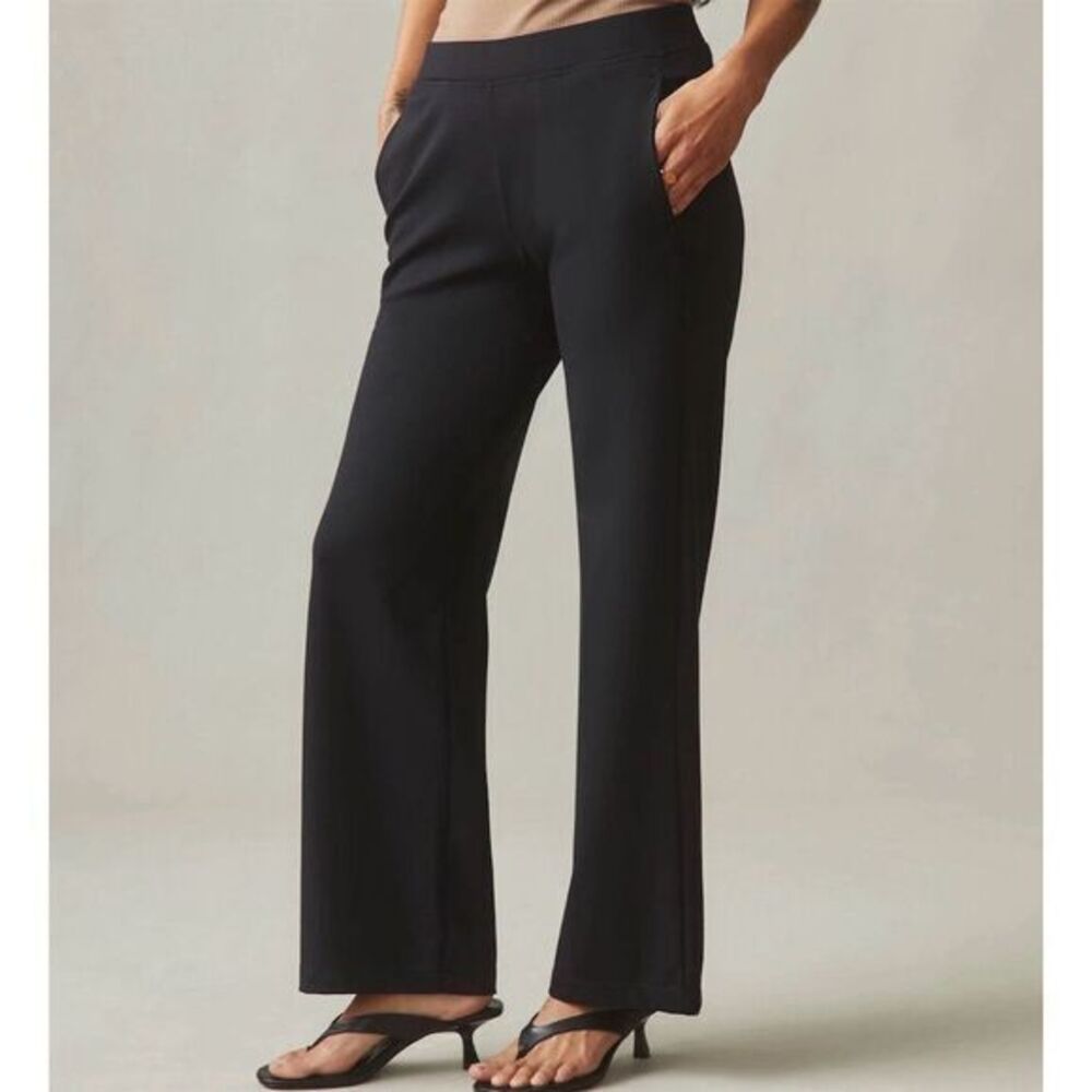 NWOT American Giant Women's Black Ponte Straight Pant Pull-On Size L Casual